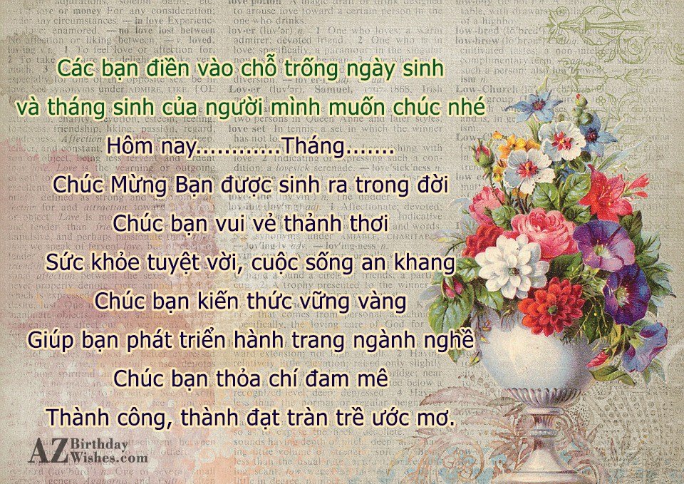 Birthday Wishes In Vietnamese Birthday Images, Pictures