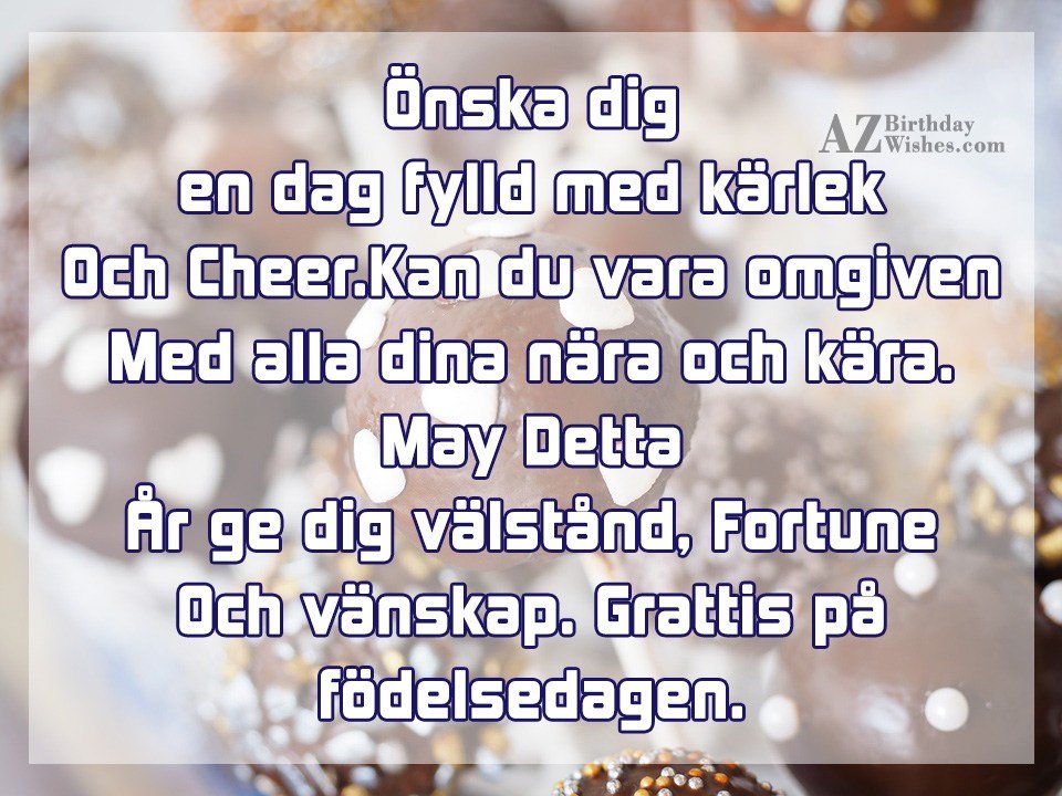 Birthday Wishes In Swedish Birthday Images, Pictures