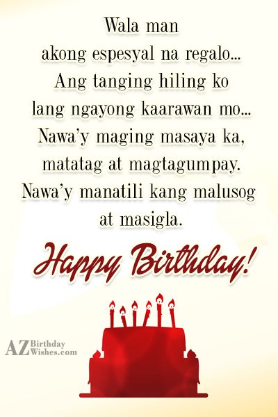 Tagalog Birthday Message Para Sa Kapatid Na Babae