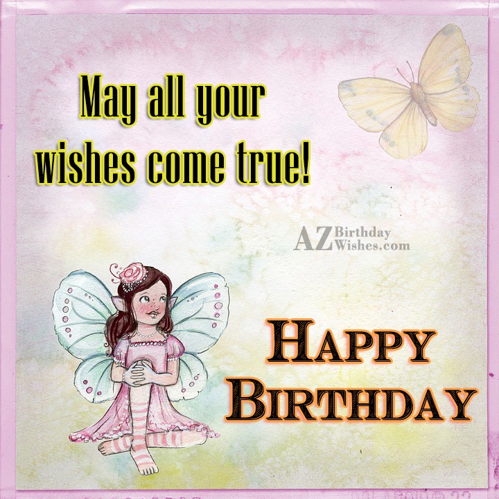 Birthday greeting with fairy and butterfly in background…