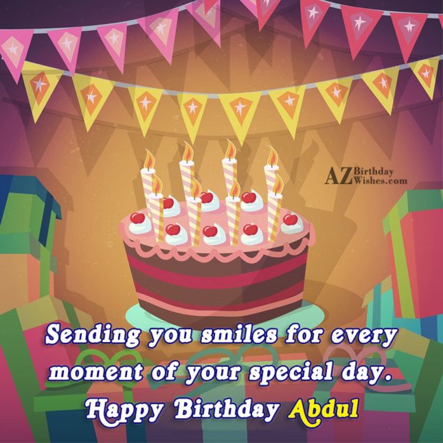 Happy Birthday Abdul - AZBirthdayWishes.com