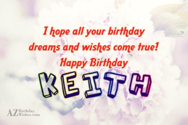 Happy Birthday Keith