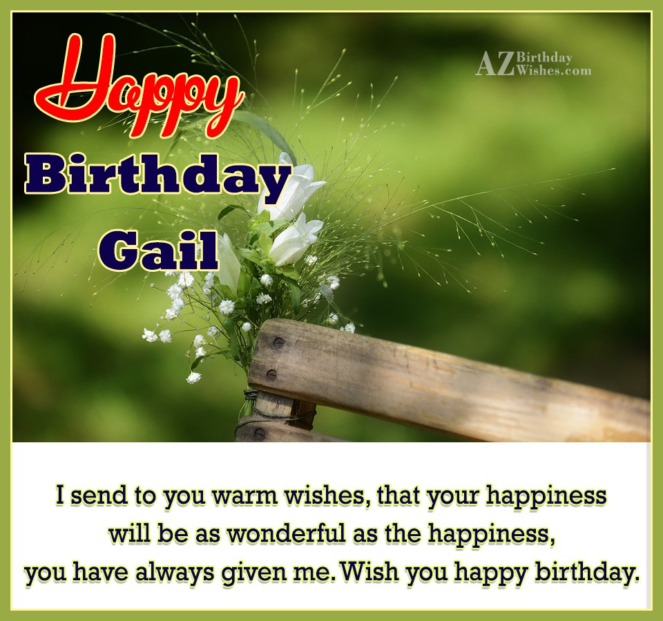 Happy Birthday Gail.