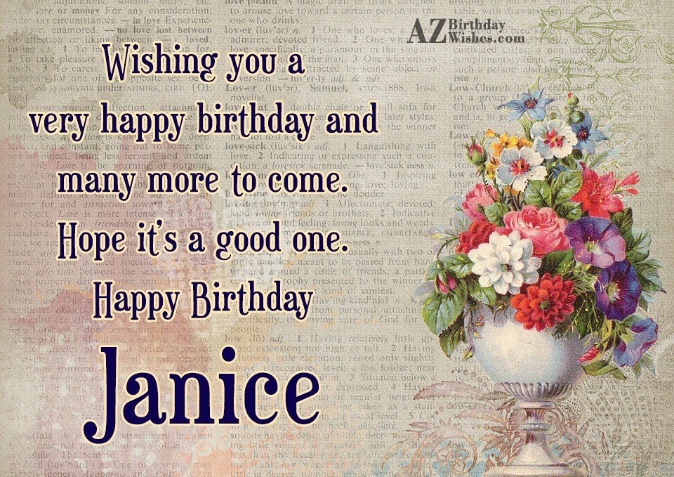 Happy Birthday Janice Images - Printable Template Calendar