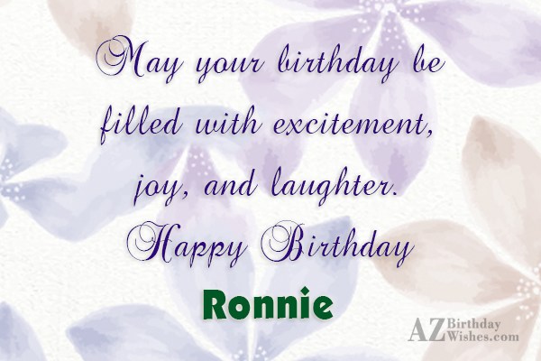 Happy Birthday Ronnie