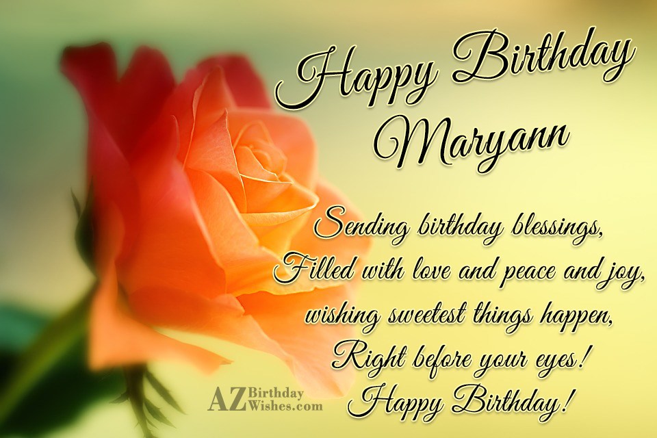 Happy Birthday Maryann